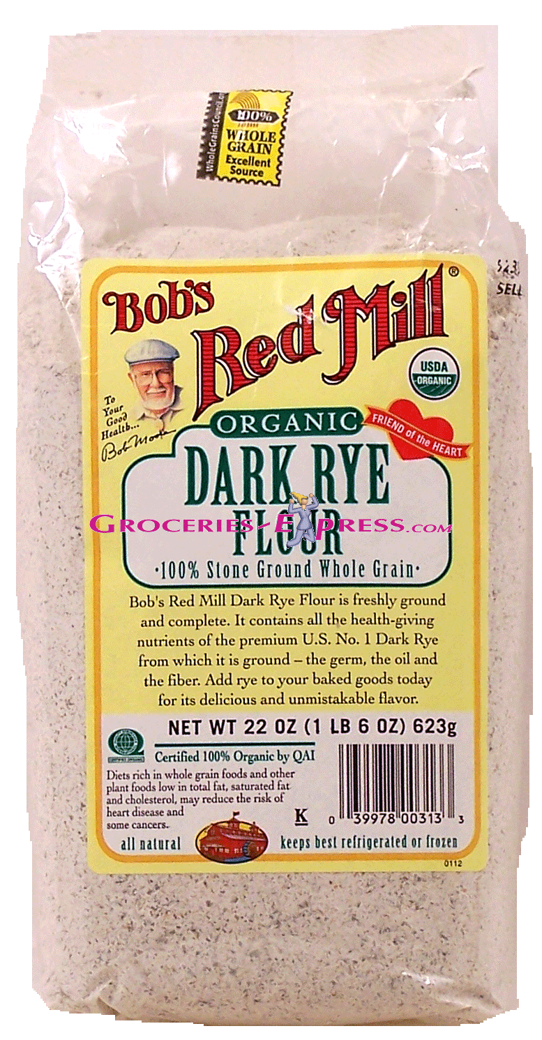 Bob's Red Mill&nbsp;Organically Grown & Certified&nbsp;dark rye flour, whole grain Full-Size Picture